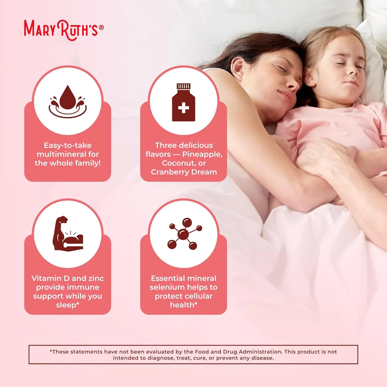 مولتی مینرال مایع شبانه کرن بری مری روث | کمک خواب طبیعی وگان برای بزرگسالان و کودکان با ویتامین ها، مواد معدنی، منیزیم، کلسیم بدون ملاتونین | کمک به کاهش استرس بدون شکر و مکمل آرامش عضلات