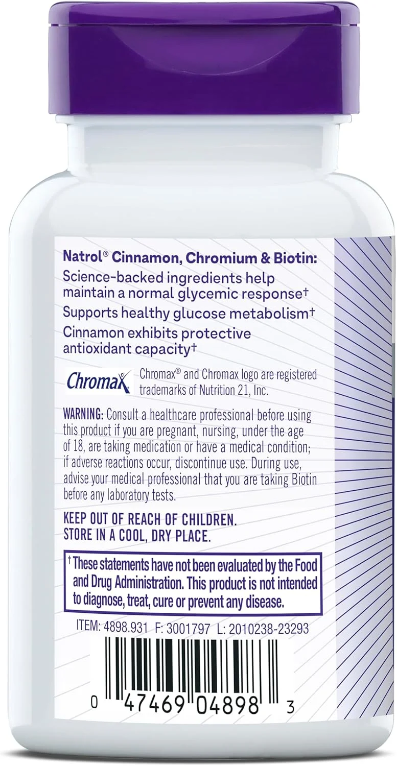 ناترول دارچین، کروم و بیوتین 60 قرص