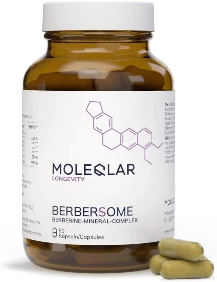 مولکولار بربرسوم 60 کپسول - بربرین، زینک و کروم - مکمل غذایی با 550 میلی گرم کمپلکس بربرین در هر کپسول - 10 برابر فراهمی زیستی