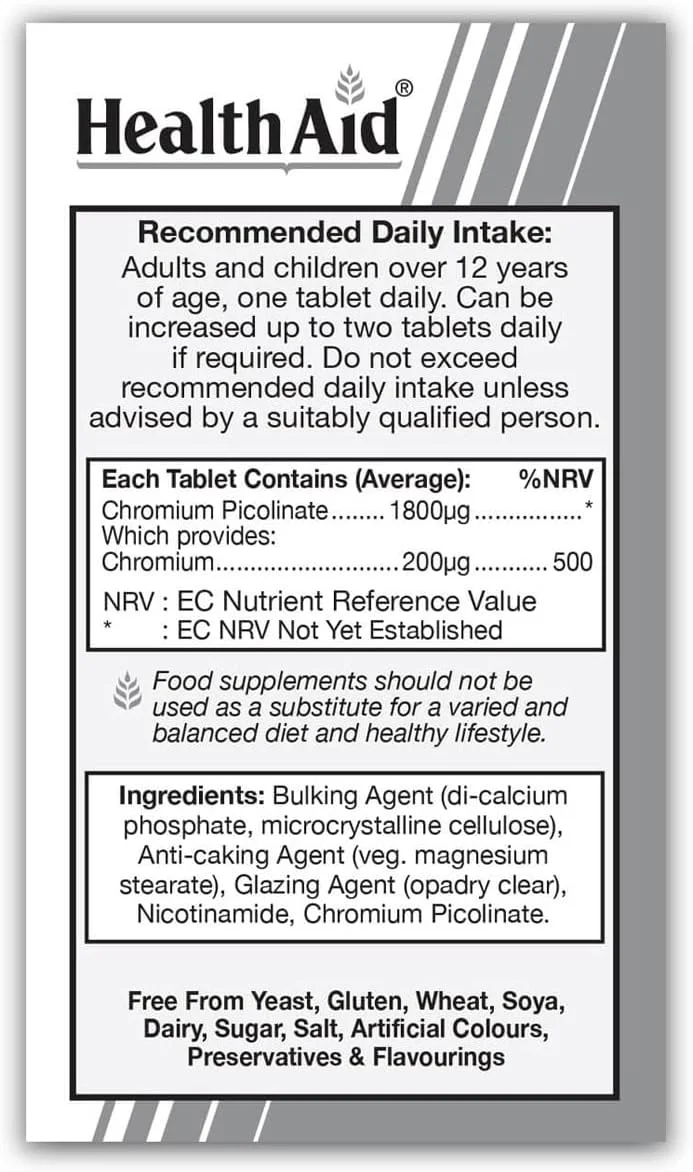 کرومیوم پیکولینات 200 میکروگرم - 60 قرص کرومیوم پیکولینات 200 میکروگرم - 60 قرص