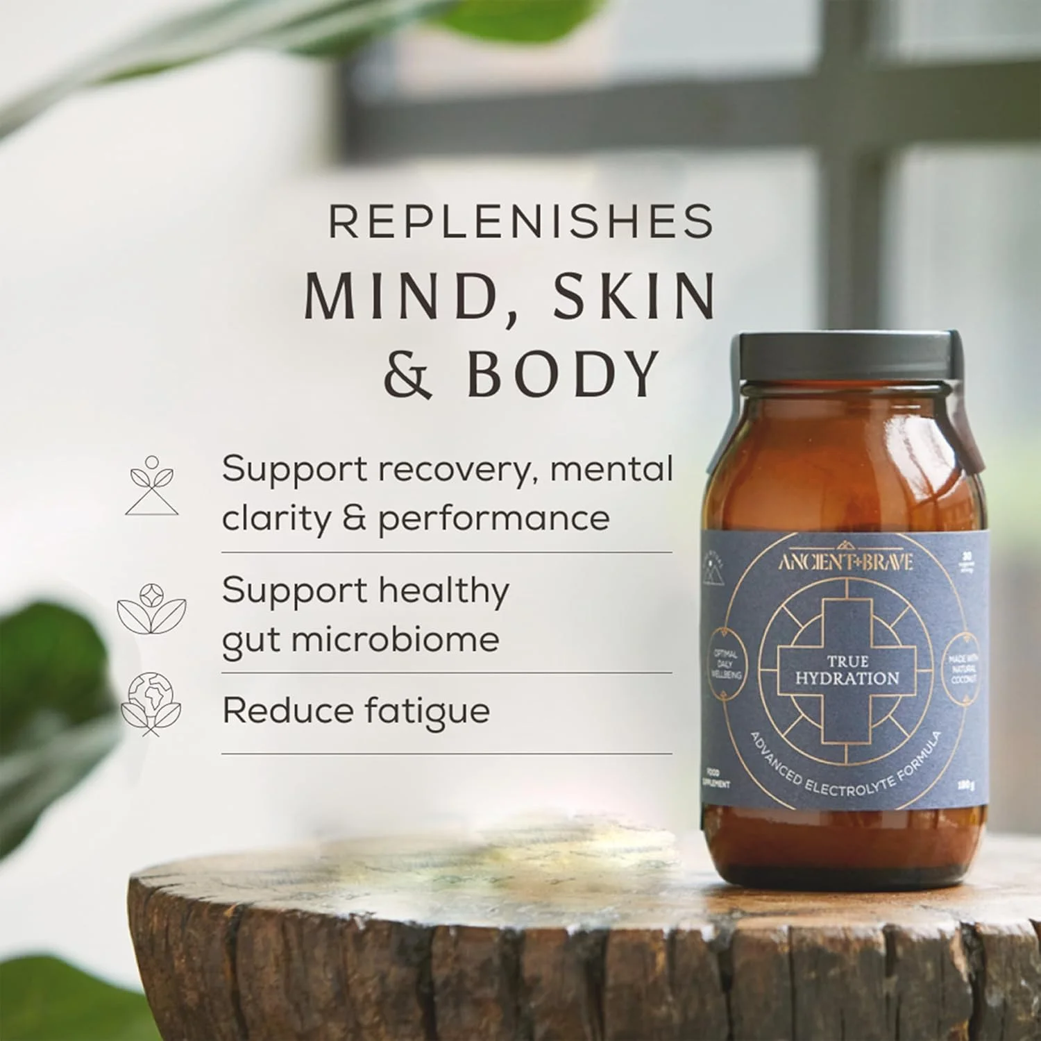 پودر الکترولیت آبرسان Ancient + Brave True Hydration، 180 گرم - حاوی منیزیم، پتاسیم و کروم - پودر الکترولیت آب نارگیل طبیعی برای آبرسانی صبحگاهی، ریکاوری بعد از تمرین و پشتیبانی از روزه داری پودر الکترولیت آبرسان Ancient + Brave True Hydration، 180 گرم - حاوی منیزیم، پتاسیم و کروم - پودر الکترولیت آب نارگیل طبیعی برای آبرسانی صبحگاهی، ریکاوری بعد از تمرین و پشتیبانی از روزه داری