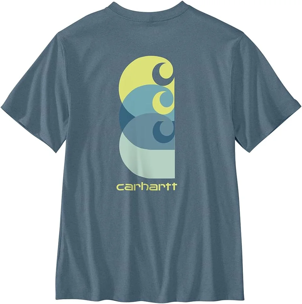 تی شرت گرافیکی آستین کوتاه مردانه Carhartt مدل Relaxed Fit Lightweight Pocket C
