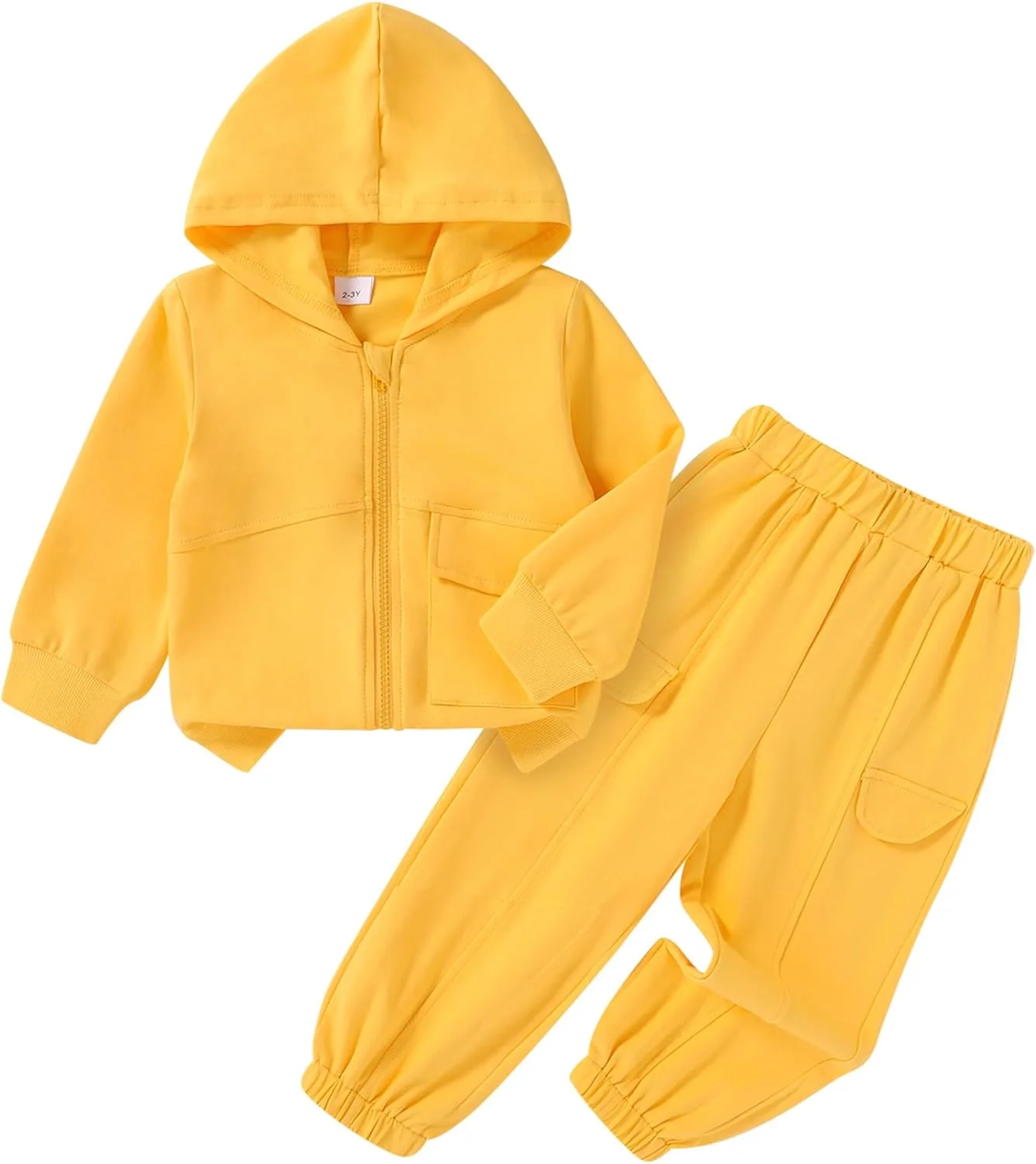 لباس پاییزی دخترانه YOUNGER TREE، هودی زیپ دار و شلوار گرمکن، ست لباس زمستانی دخترانه