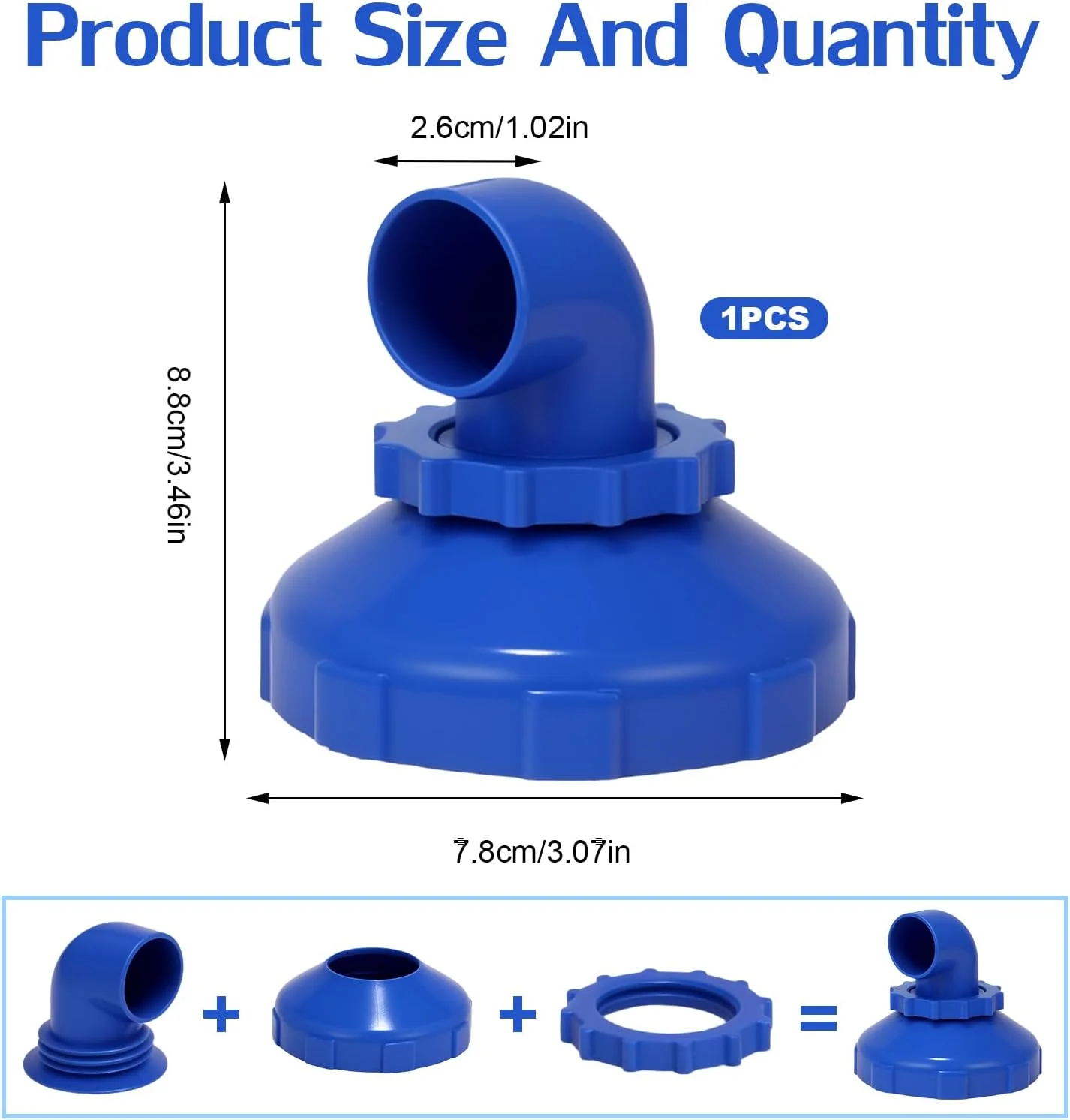 نازل ورودی استخر CHONGQILAO با قابلیت چرخش 360 درجه، نازل ورودی استخر 32 میلی متر، مجموعه نازل استخر، نازل خروجی استخر، نازل ورودی برای استخر دیواری فولادی، لوازم جانبی نازل ورودی استخر، برای استخر Intex Bestway