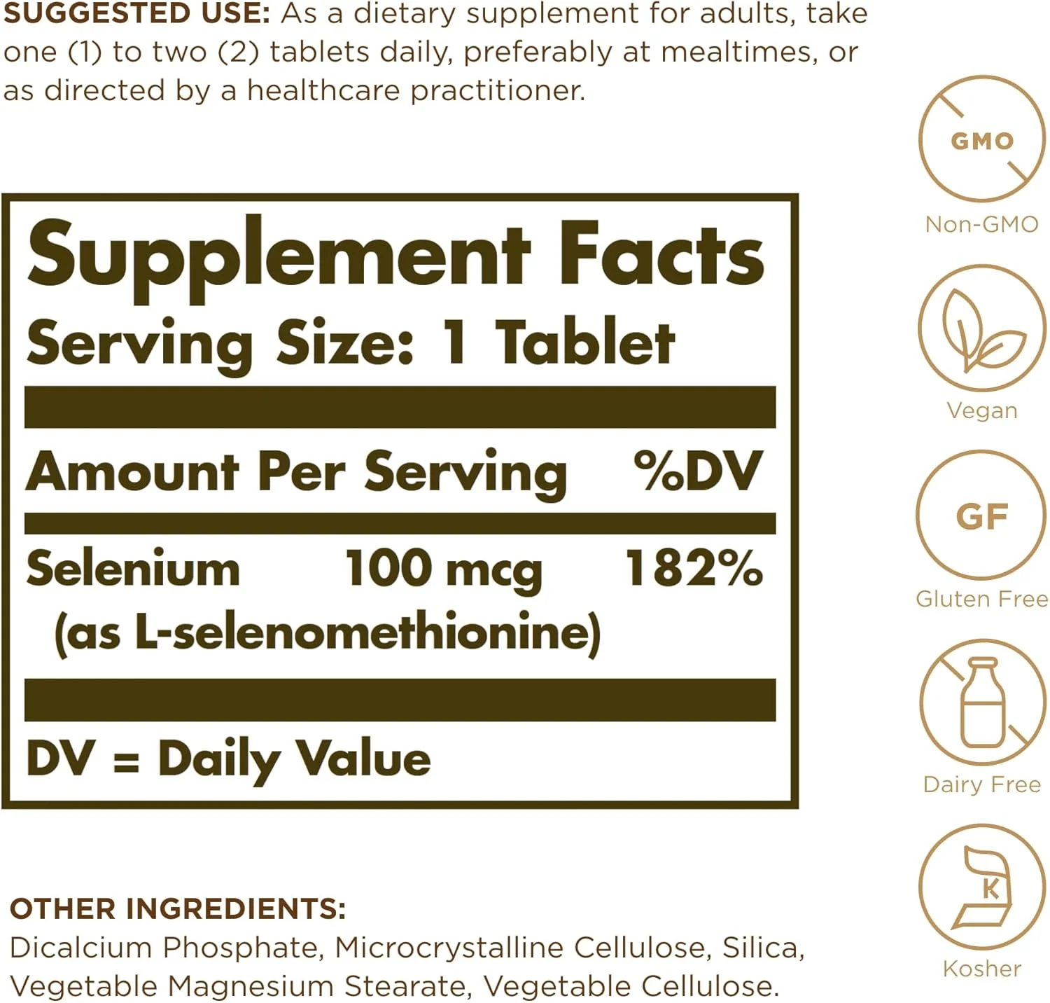 قرص سلنیوم بدون مخمر سولگار 100 عددی، 100 میکروگرم