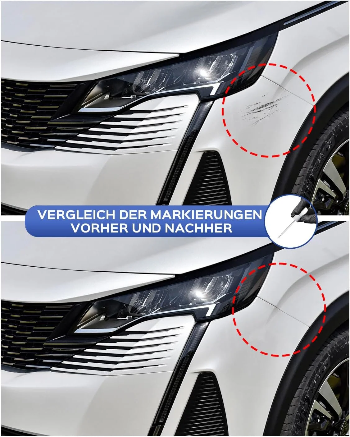 قلم خش گیر رنگ خودرو پژو، رنگ متالیک گری سلنیوم/سلنیوم خاکستری متالیک - ترمیم خراش ها و آسیب های رنگ