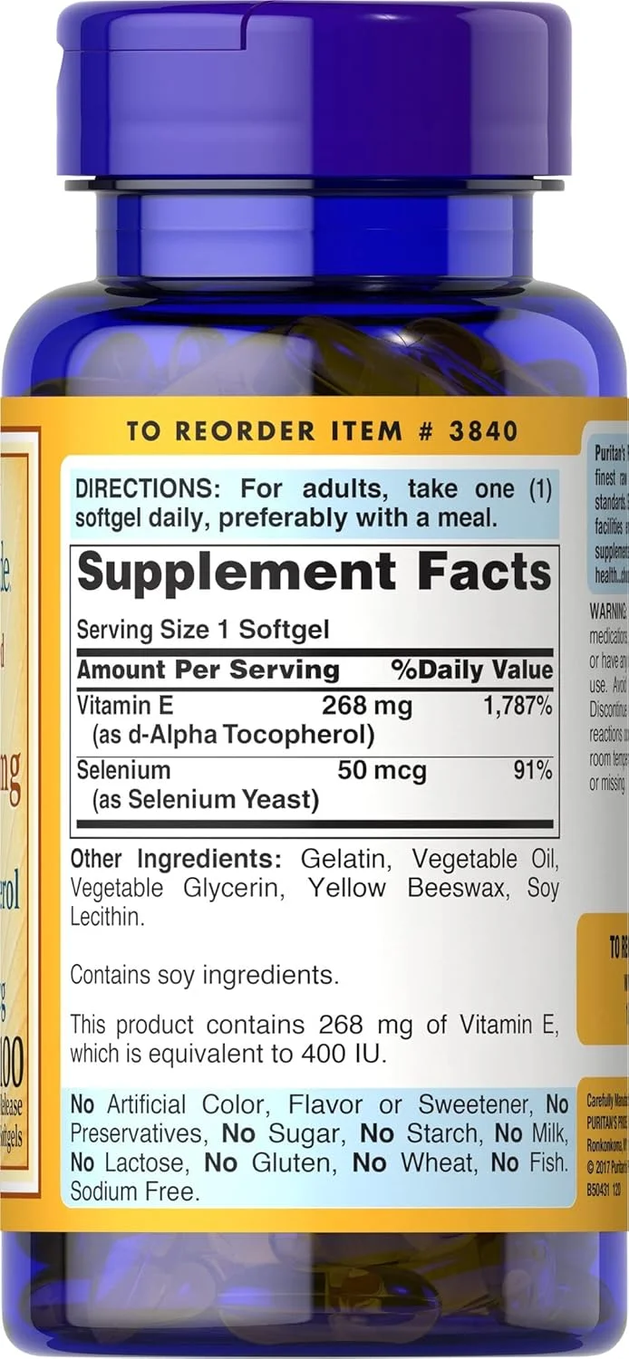 ویتامین ای 400 + سلنیوم 100 عددی پیوریتنز پراید