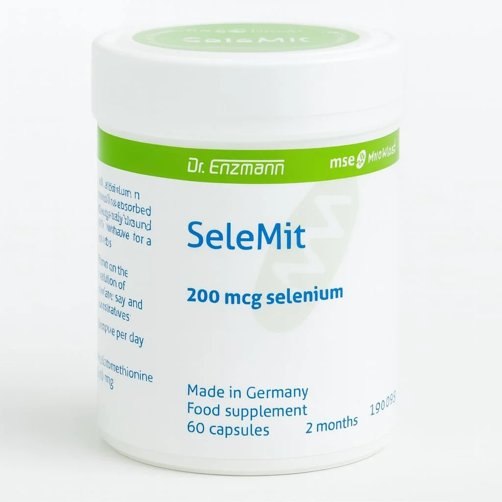 mse Pharmazeutika GmbH SeleMit® سلنیوم 200 میکروگرم - مکمل سلنیوم برای پشتیبانی آنتی اکسیدانی - تقویت سلامت سیستم ایمنی - مکمل غذایی - 60 قرص برای 2 ماه - ساخت آلمان