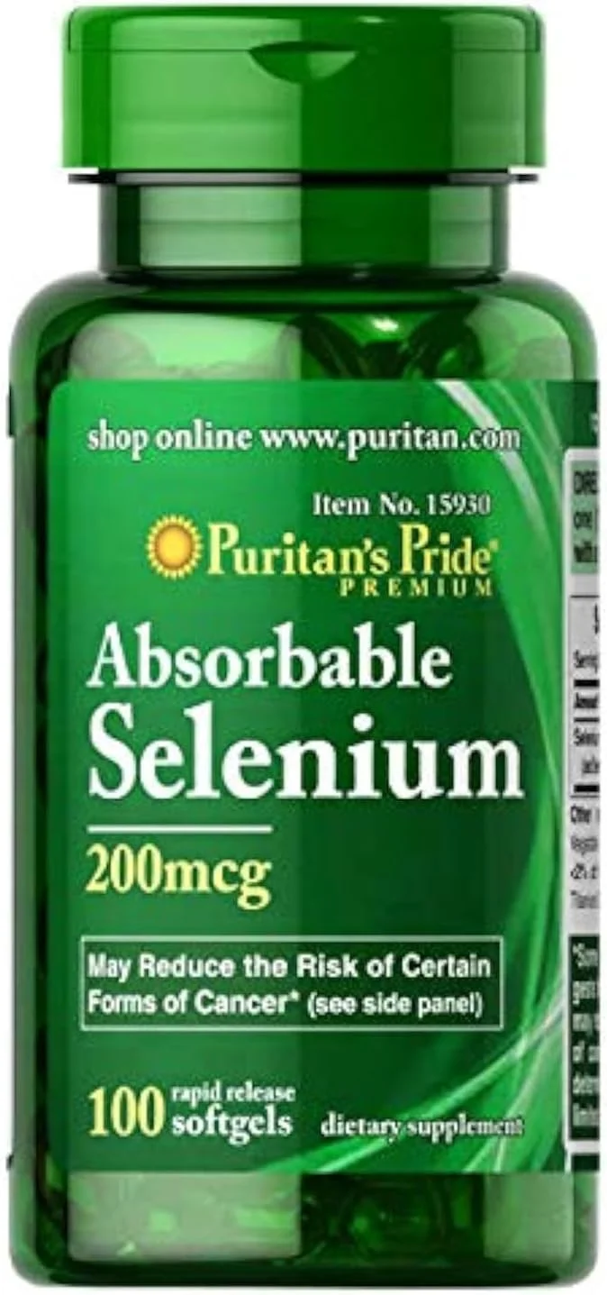 سافت ژل سلنیوم قابل جذب Puritan's Pride (200 میکروگرم) - 100 سافت ژل