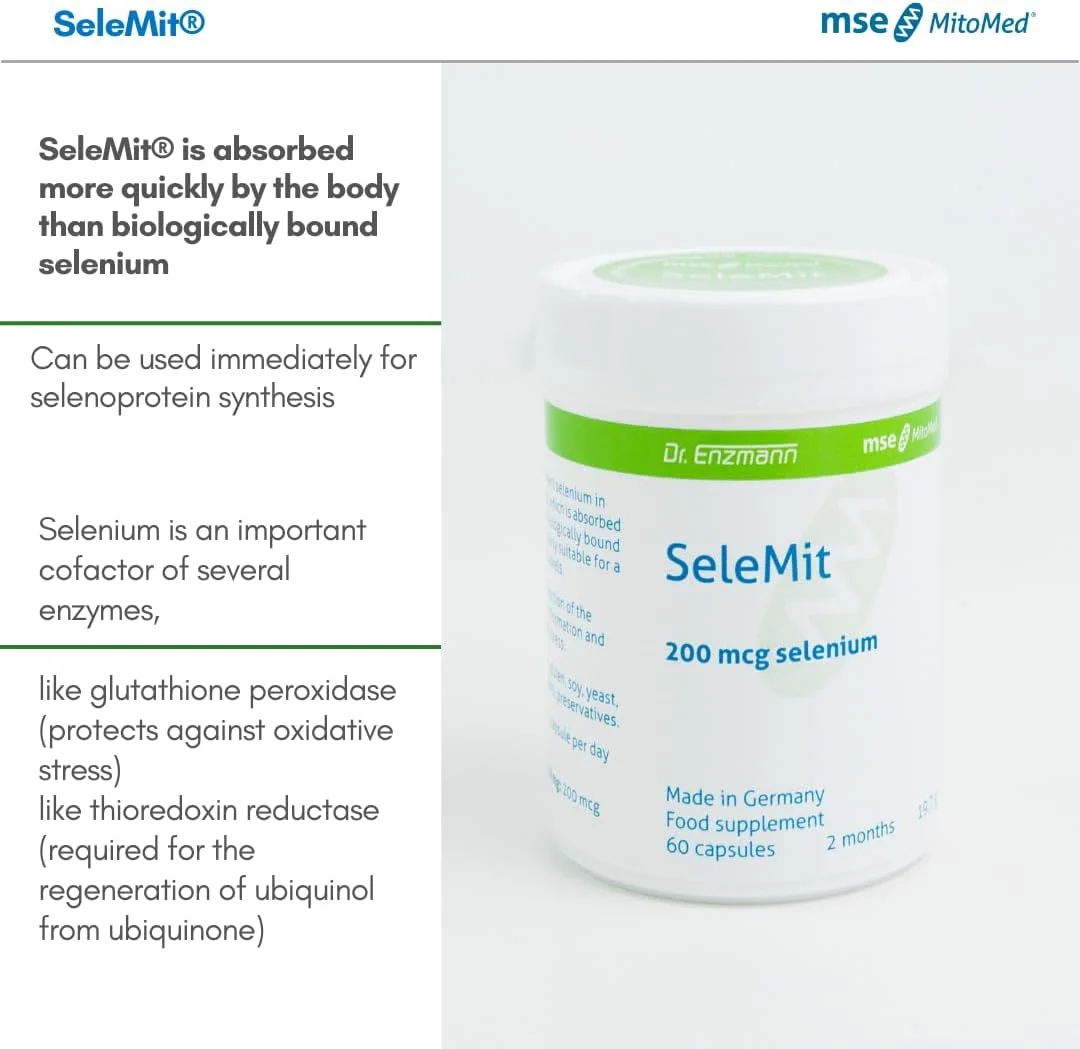 mse Pharmazeutika GmbH SeleMit® سلنیوم 200 میکروگرم - مکمل سلنیوم برای پشتیبانی آنتی اکسیدانی - تقویت سلامت سیستم ایمنی - مکمل غذایی - 60 قرص برای 2 ماه - ساخت آلمان mse Pharmazeutika GmbH SeleMit® سلنیوم 200 میکروگرم - مکمل سلنیوم برای پشتیبانی آنتی اکسیدانی - تقویت سلامت سیستم ایمنی - مکمل غذایی - 60 قرص برای 2 ماه - ساخت آلمان