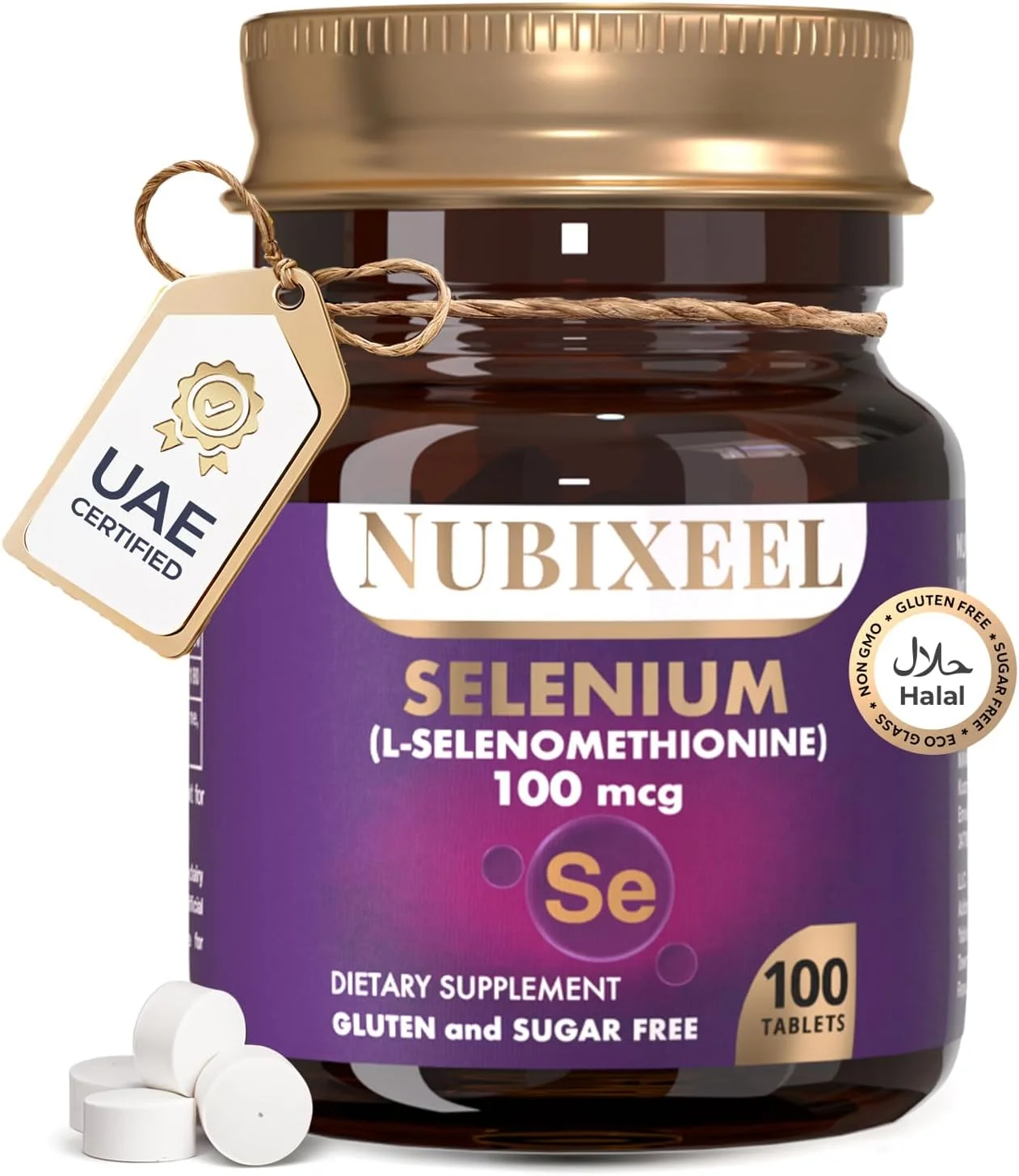 مکمل سلنیوم پریمیوم نوبیکسیل - 100 قرص 100 میکروگرم | ال-سلنومتیونین با جذب بالا | آنتی اکسیدان و پشتیبانی از سیستم ایمنی | برای تیروئید، پوست، مو | برای زنان و مردان | بدون گلوتن | بدون شکر