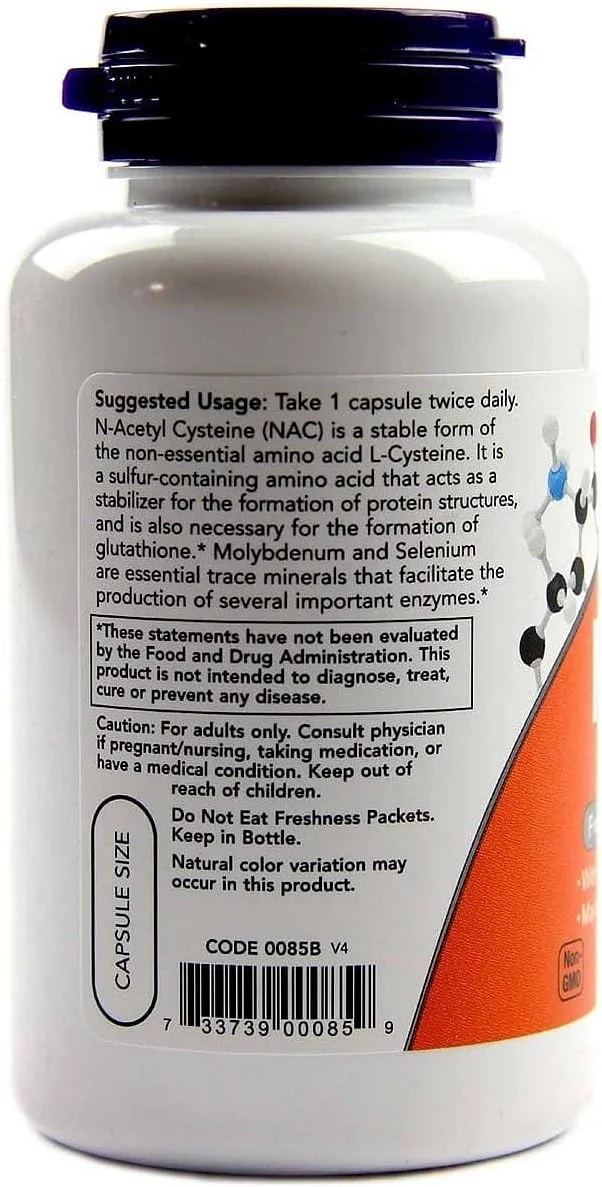مکمل های ناو، ان-استیل سیستئین (NAC) 600 میلی گرم به همراه سلنیوم و مولیبدن، 100 کپسول گیاهی مکمل های ناو، ان-استیل سیستئین (NAC) 600 میلی گرم به همراه سلنیوم و مولیبدن، 100 کپسول گیاهی