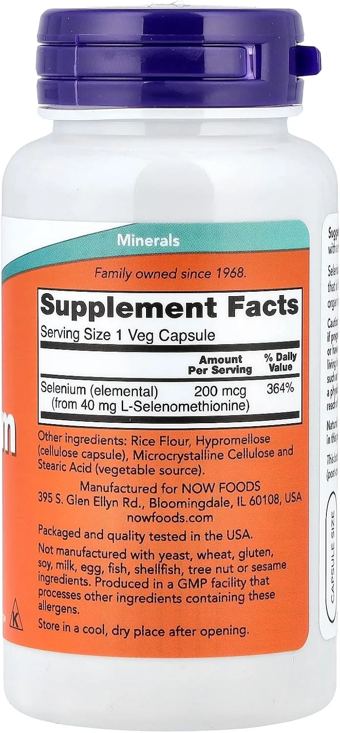 Now Foods سلنیوم 200 میکروگرم 90 کپسول گیاهی Now Foods سلنیوم 200 میکروگرم 90 کپسول گیاهی