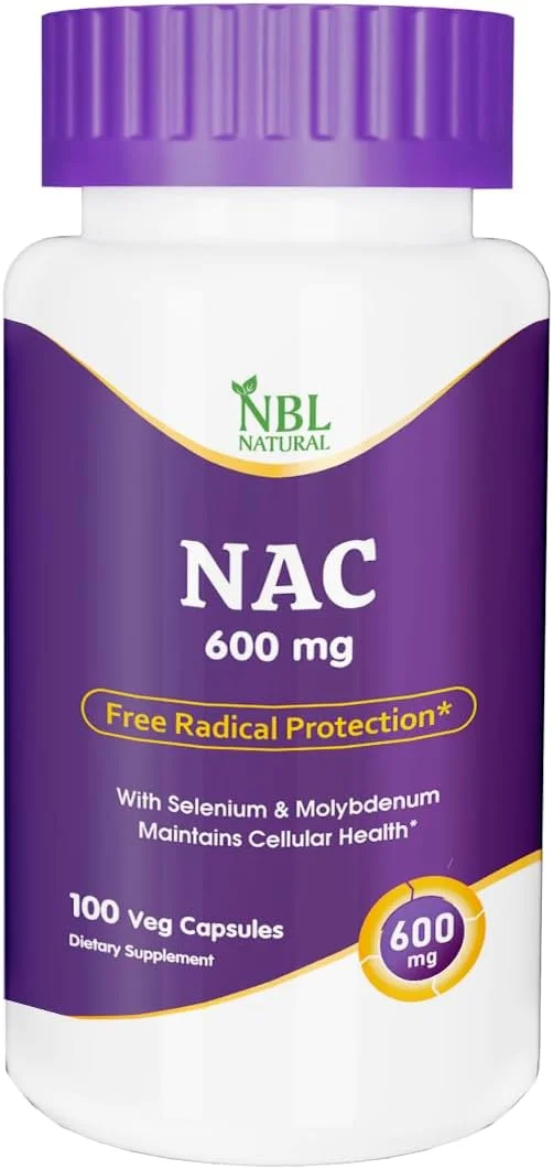ان ای سی (ان-استیل سیستئین) 600 میلی گرمی NBL Natural به همراه سلنیوم و مولیبدن، 100 کپسول گیاهی