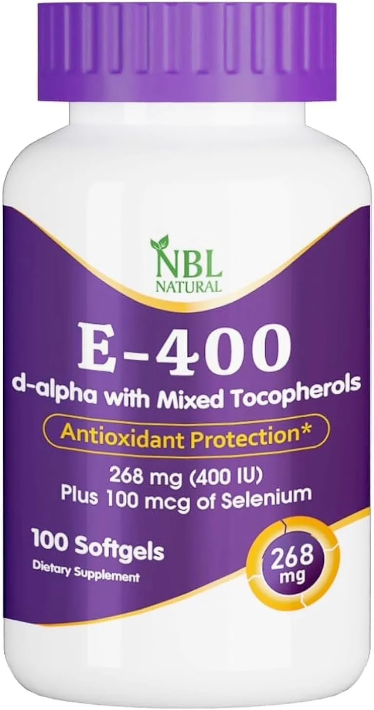 ان بی ال ویتامین ای طبیعی 400، توکوفرول های ترکیبی و سلنیوم، 100 سافت ژل، پشتیبانی از سلامت قلب، پوست، سیستم ایمنی و محافظت آنتی اکسیدانی برای مردان و زنان