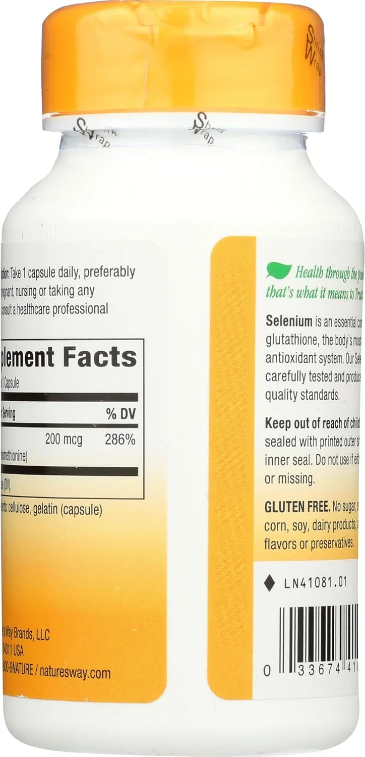 سلنیوم 200 میکروگرم Nature's Way، 100 کپسول سلنیوم 200 میکروگرم Nature's Way، 100 کپسول