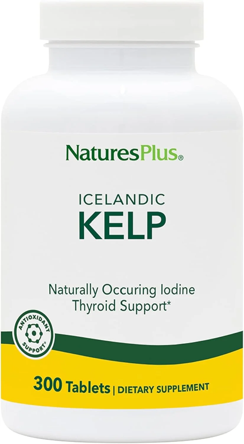Nature's Plus Kelp، 300 قرص - برای تیروئید، ید طبیعی و حمایت از سلامت عمومی، بدون گلوتن