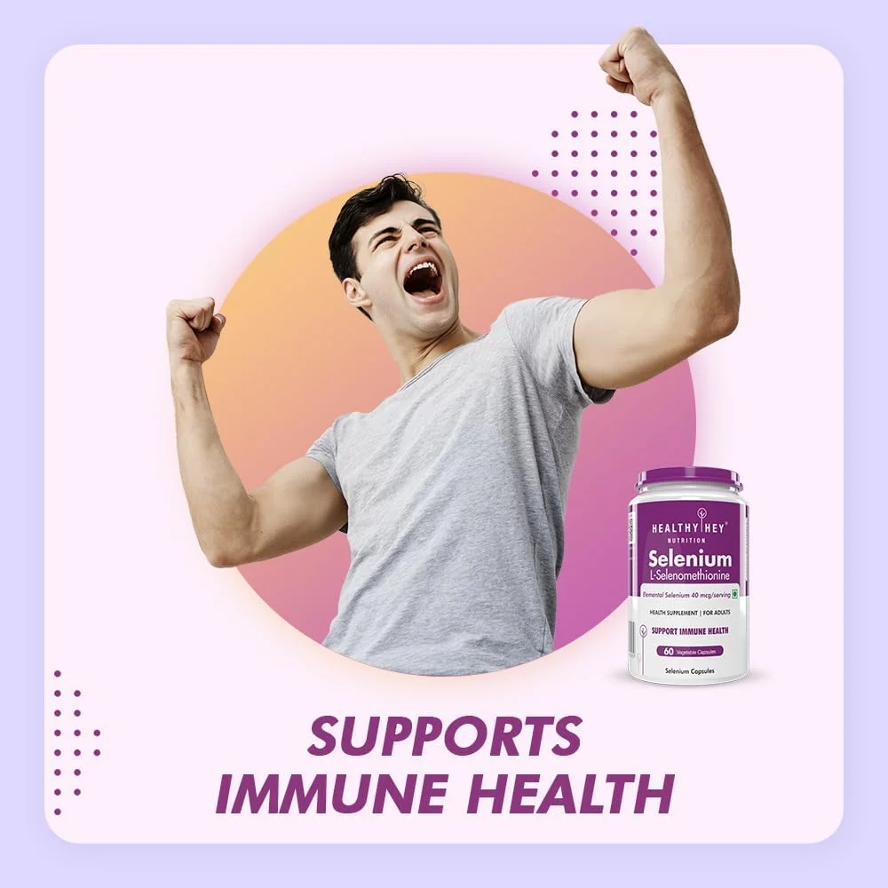 کپسول سلنیوم 40 میکروگرم HealthyHey Nutrition - جذب برتر - 60 کپسول گیاهی