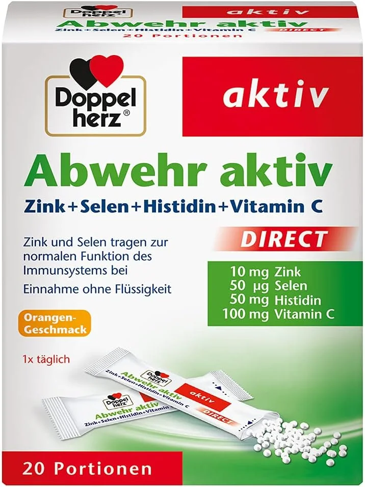 دوپل هرز محافظت دوگانه قلب اکتیو دایرکت با طعم پرتقال - مکمل غذایی با زینک، سلنیوم و ویتامین C برای حمایت از سیستم ایمنی - به همراه هیستیدین - 20 سروینگ (20 عدد میکرو پلت)