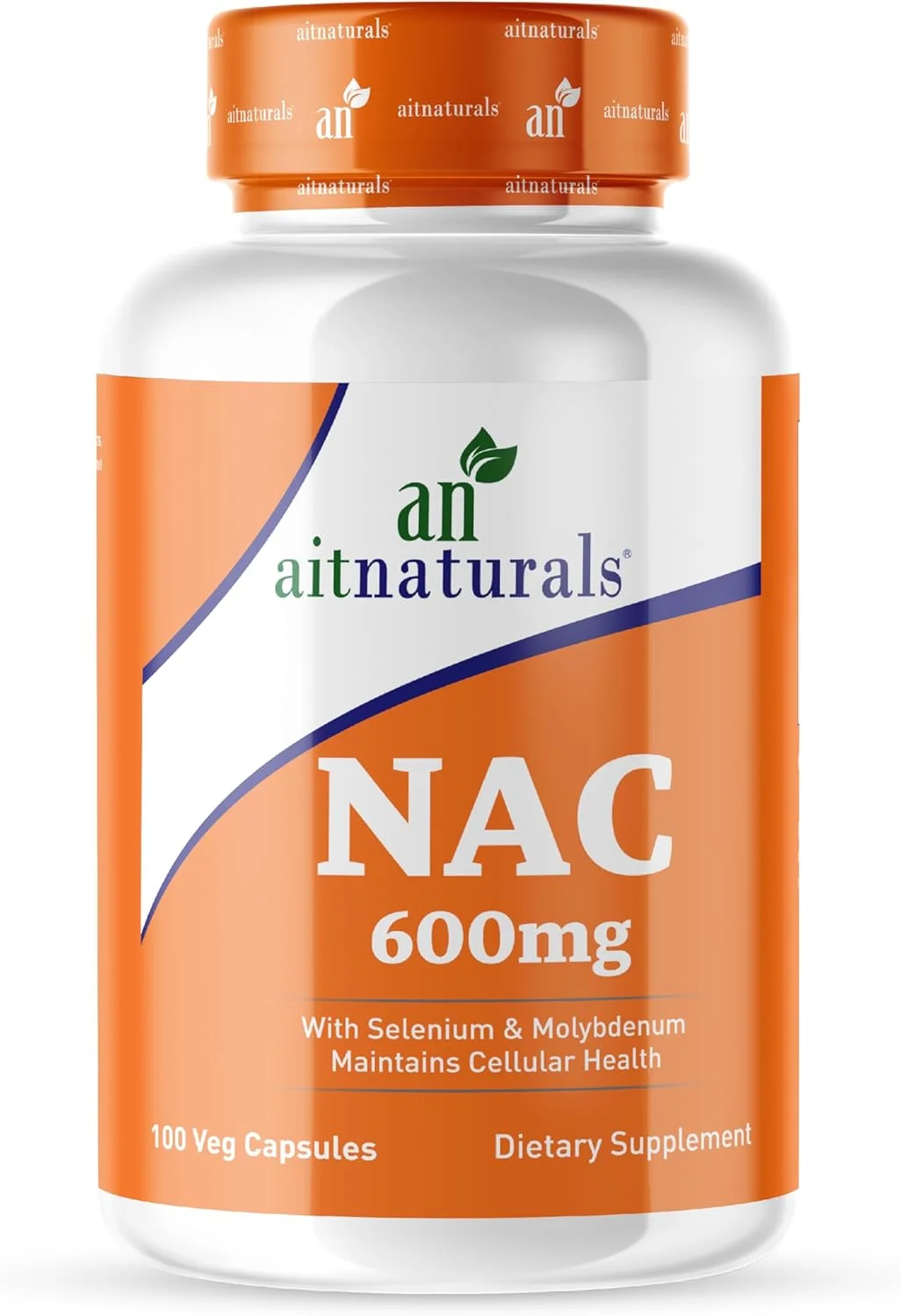آیت نچرالز ان-استیل سیستئین (NAC) 600 میلی گرم (100 کپسول) | تقویت شده با سلنیوم و مولیبدن | بازسازی گلوتاتیون، افزایش حساسیت به انسولین و ارتقاء سلامت مغز، کبد و قلب، غیر GMO