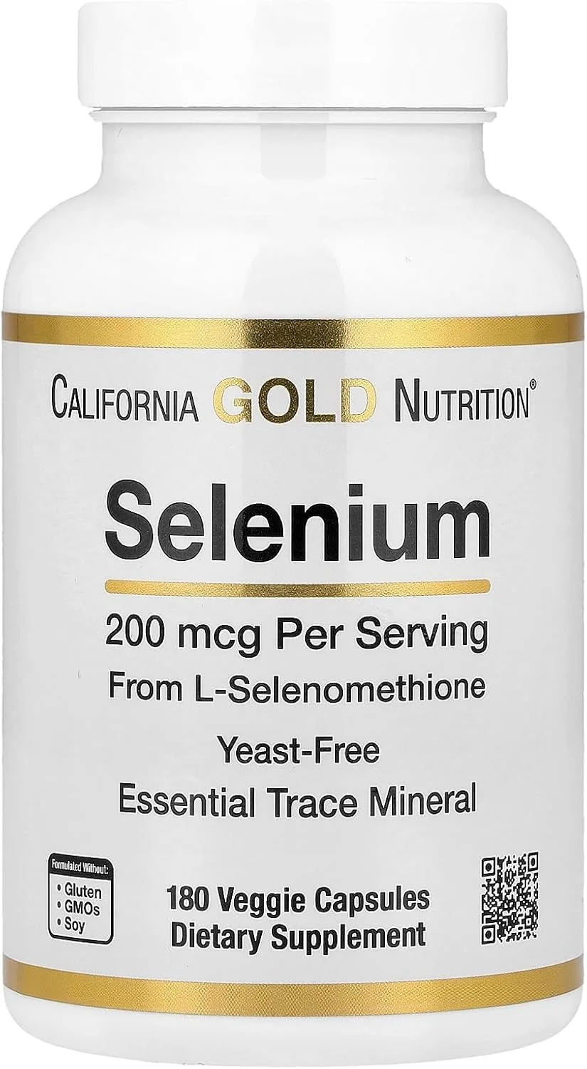 کالیفرنیا گلد Nutrition، سلنیوم، بدون مخمر، 200 میکروگرم، 180 کپسول گیاهی