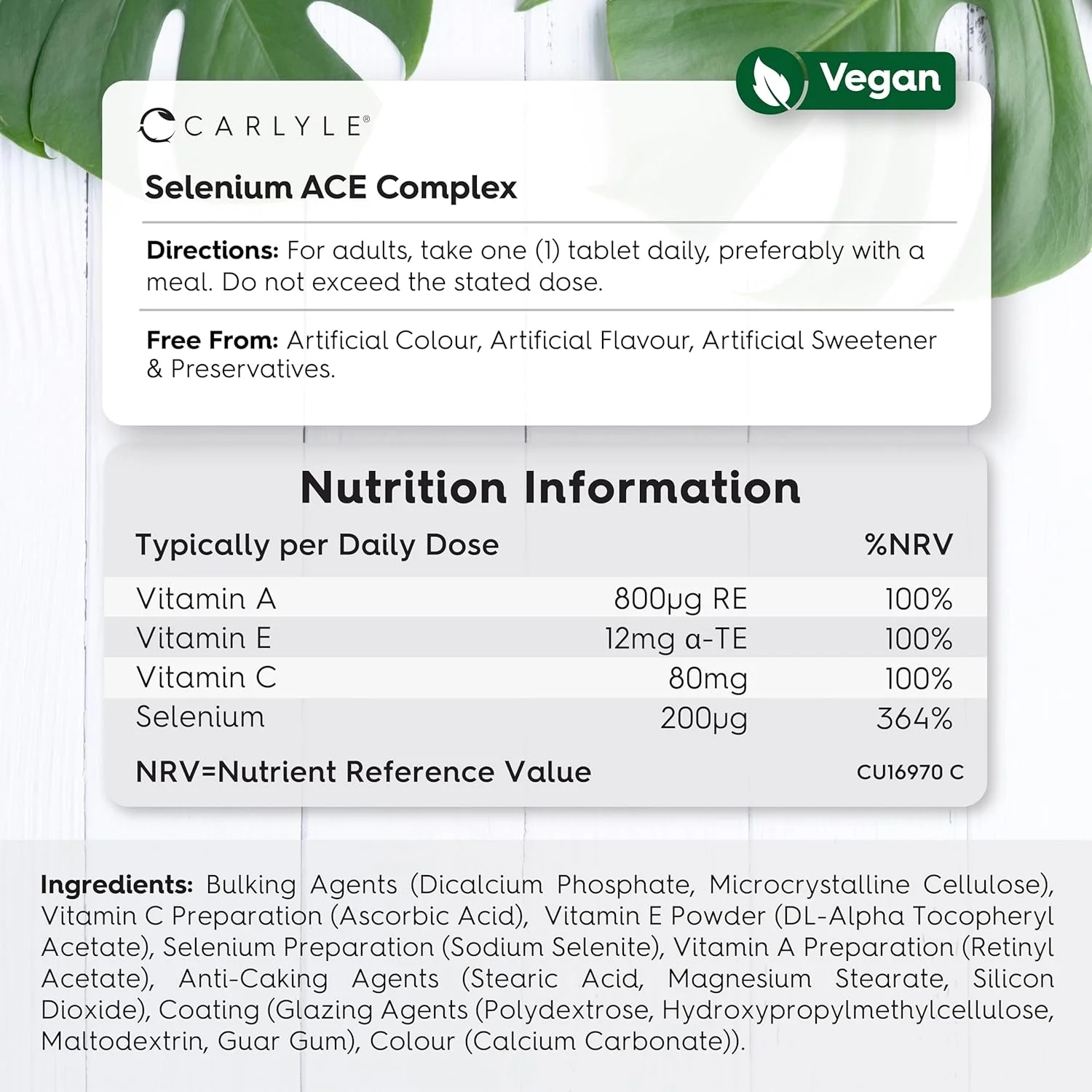 کارلایل سلنیوم 200 میکروگرم | 180 قرص گیاهی | سیستم ایمنی، عملکرد تیروئید، مو، پوست و ناخن | ماده معدنی کمیاب ضروری | بدون مواد نگهدارنده مصنوعی | کارلایل سلنیوم 200 میکروگرم | 180 قرص گیاهی | سیستم ایمنی، عملکرد تیروئید، مو، پوست و ناخن | ماده معدنی کمیاب ضروری | بدون مواد نگهدارنده مصنوعی |