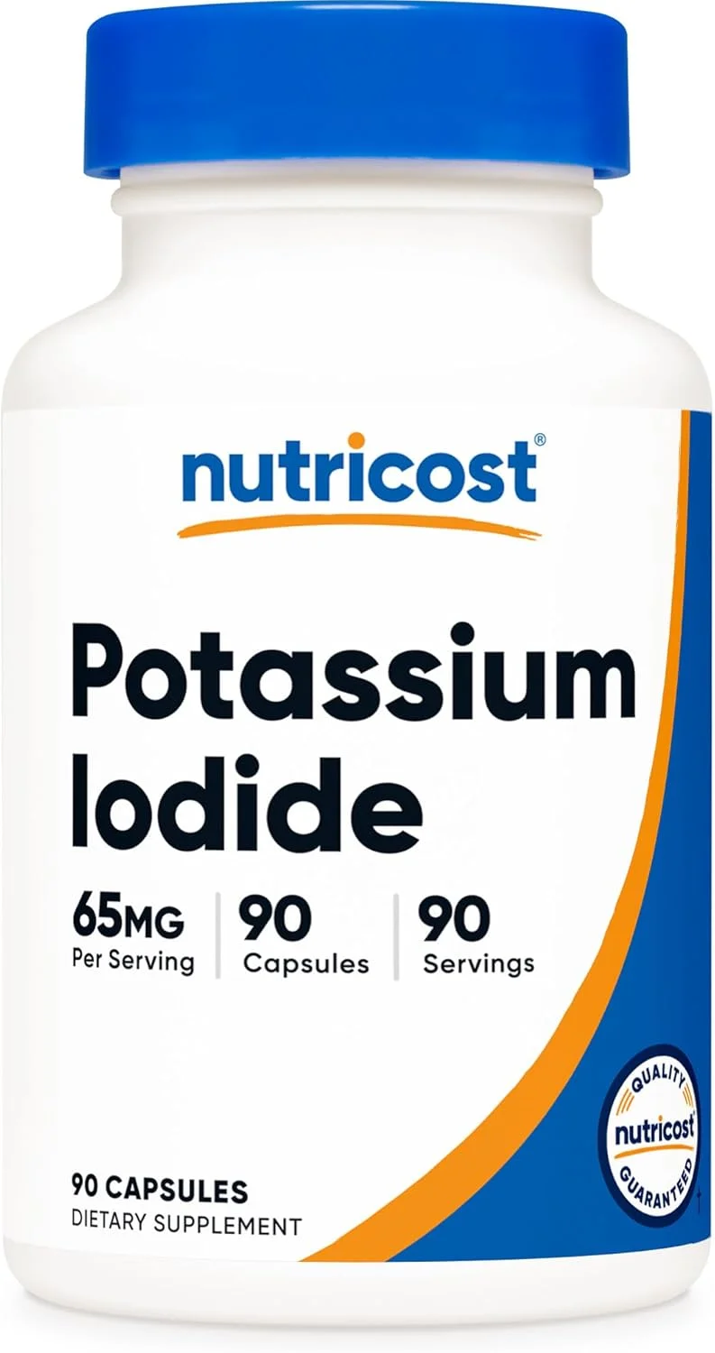 یدید پتاسیم نوتری‌کاست (KI)، 90 کپسول، 65 میلی‌گرم یدید پتاسیم در هر وعده، گیاهی، غیر GMO و بدون گلوتن