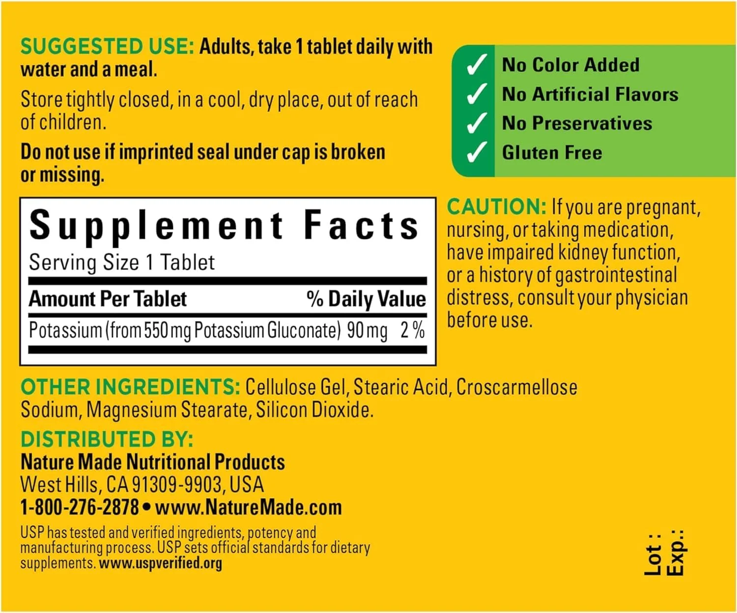 نیچرمید گلوکونات پتاسیم 550 میلی گرم، 100 قرص نیچرمید گلوکونات پتاسیم 550 میلی گرم، 100 قرص
