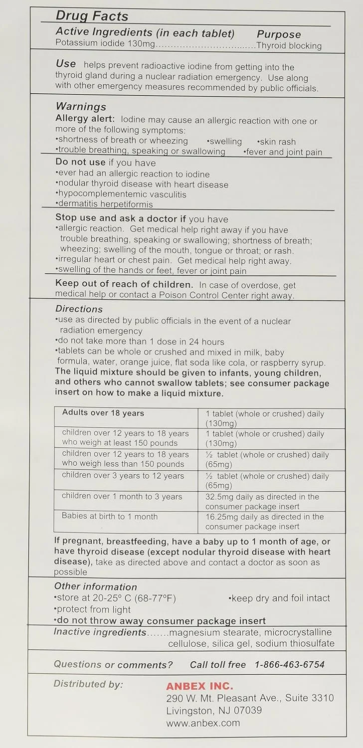 قرص یدید پتاسیم 130 میلی گرم IOSAT، 5 عدد قرص یدید پتاسیم 130 میلی گرم IOSAT، 5 عدد