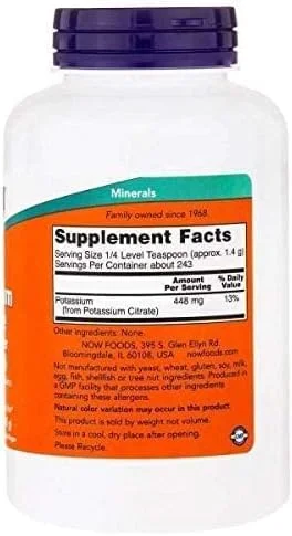 پودر خالص سیترات پتاسیم ناو فودز، 340 گرم