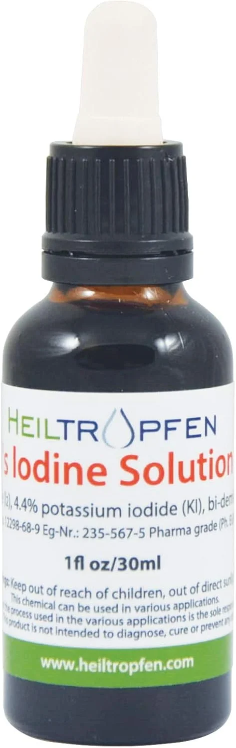 محلول ید لوگول 2.2% Heiltropfen (30 میلی لیتر)، گرید دارویی، محلول لوگول ساخته شده با ید و یدید پتاسیم. ®