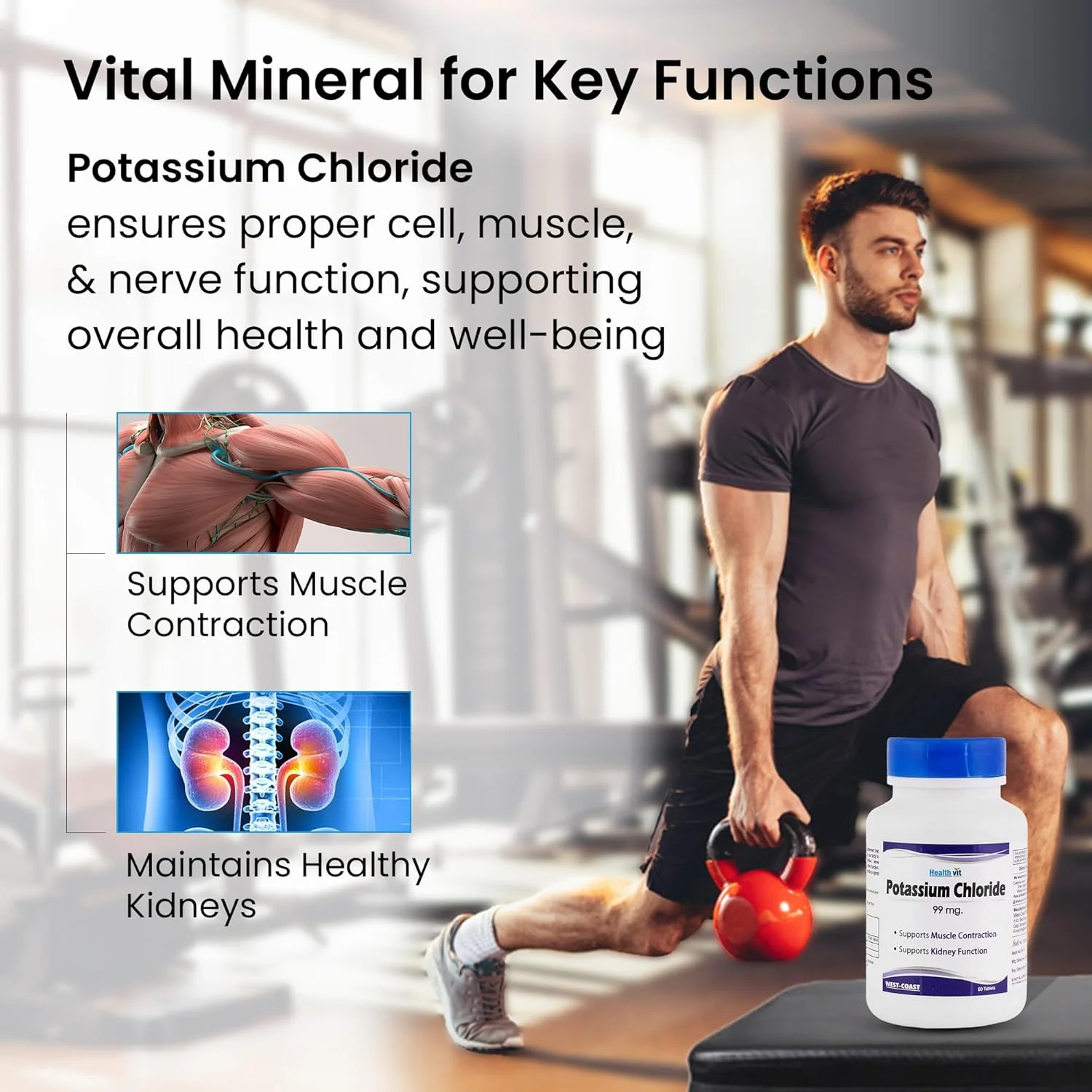 هلث ویت پتاسیم کلراید 99 میلی گرم - 60 قرص