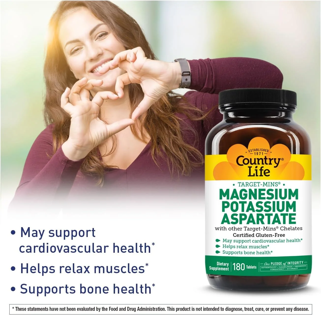 کانتری لایف تارگت-مینز منیزیم پتاسیم آسپارتات - 180 گیاهی، 58928