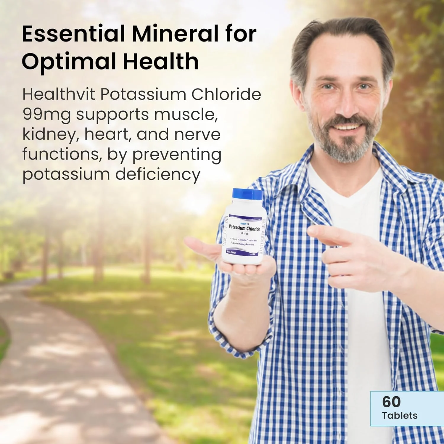 هلث ویت پتاسیم کلراید 99 میلی گرم - 60 قرص