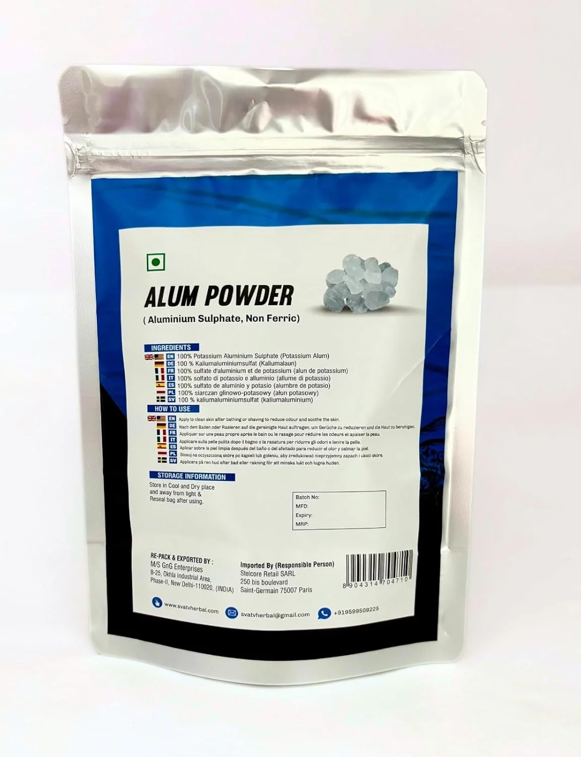 پودر آلوم Svatv، ۲۵۰ گرم (۸.۸ اونس) | پودر آلوم پتاسیم دانه دار | خالص شده از طریق فرآیند شودان | پودر دانه دار آلومبره پودر آلوم Svatv، ۲۵۰ گرم (۸.۸ اونس) | پودر آلوم پتاسیم دانه دار | خالص شده از طریق فرآیند شودان | پودر دانه دار آلومبره