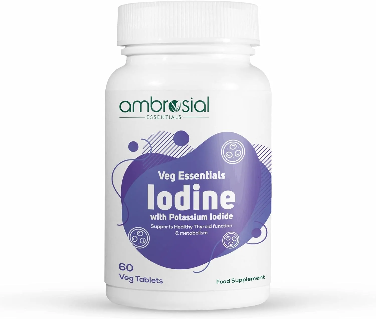 قرص ید و یدید پتاسیم آمبروسیال، 60 عدد قرص گیاهی (بسته 1 عددی - 60 عددی)