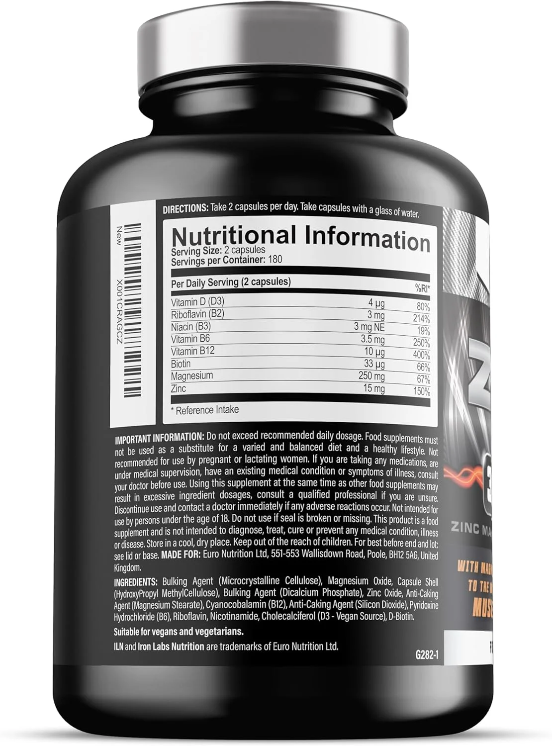 آیرون لبز نوتریشن ZM6 Xtreme - مکمل روی و منیزیم با قدرت بالا - روی و منیزیم برای عملکرد عضلات - تقویت کننده روی و منیزیم - 360 کپسول گیاهی آیرون لبز نوتریشن ZM6 Xtreme - مکمل روی و منیزیم با قدرت بالا - روی و منیزیم برای عملکرد عضلات - تقویت کننده روی و منیزیم - 360 کپسول گیاهی