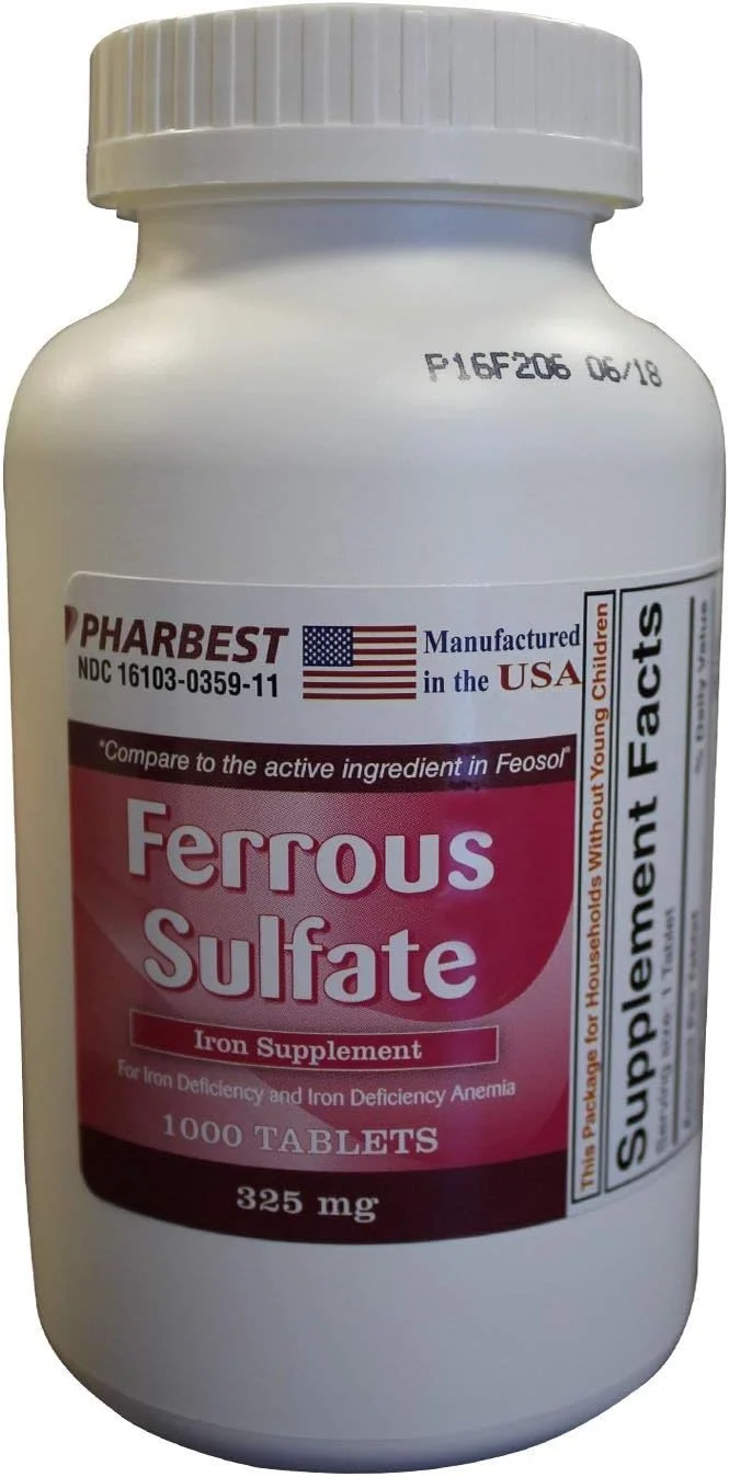 قرص آهن سولفات فرو 325 میلی گرم فاربست، 1000 عدد قرص آهن سولفات فرو 325 میلی گرم فاربست، 1000 عدد