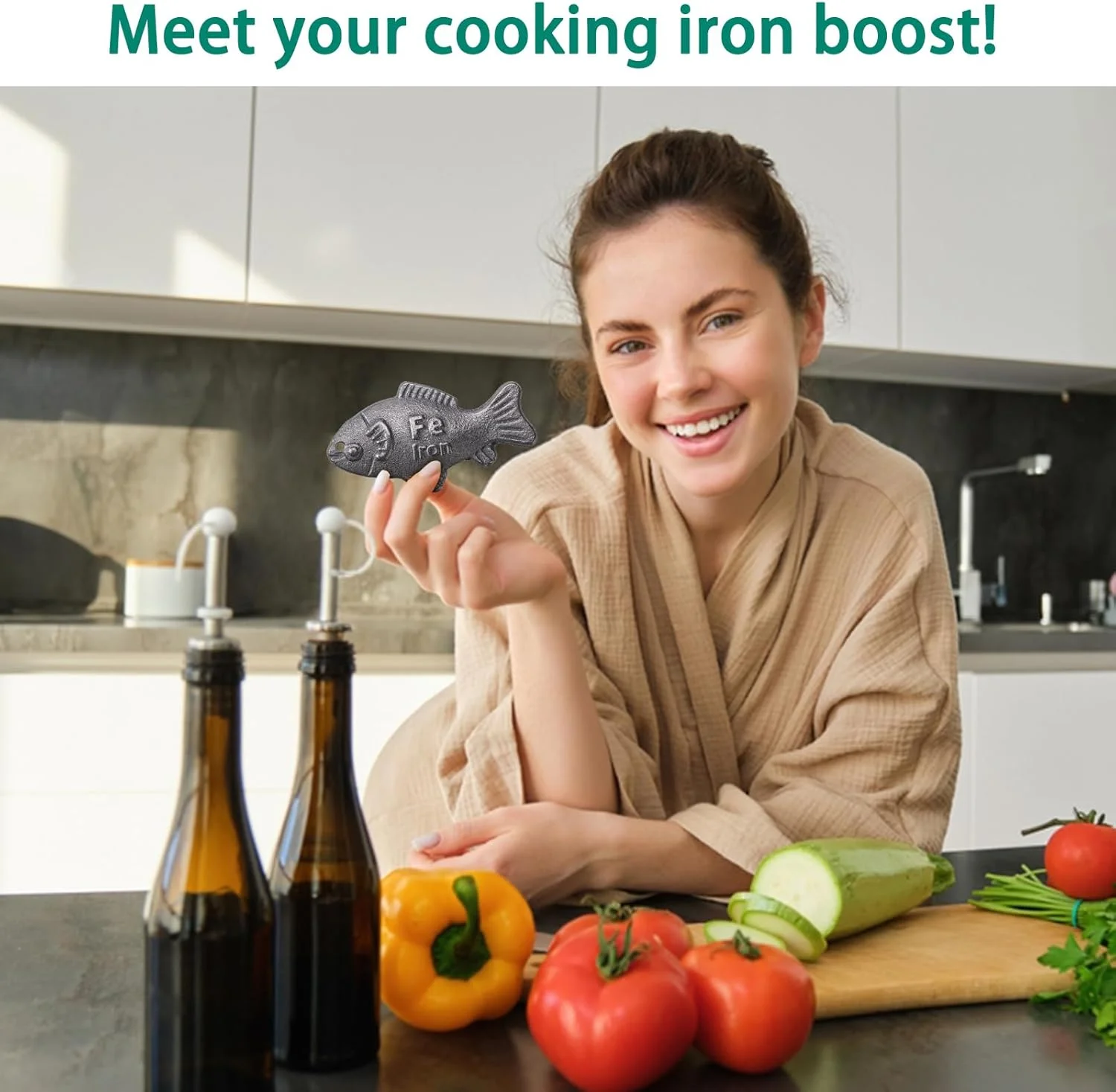 بسته 2 عددی ماهی آهنی همراه با کیف - منبع طبیعی آهن برای کاهش خطر کمبود، یک ابزار پخت و پز موثر و ایمن، ایده آل برای زنان باردار، وگان ها و ورزشکاران بسته 2 عددی ماهی آهنی همراه با کیف - منبع طبیعی آهن برای کاهش خطر کمبود، یک ابزار پخت و پز موثر و ایمن، ایده آل برای زنان باردار، وگان ها و ورزشکاران