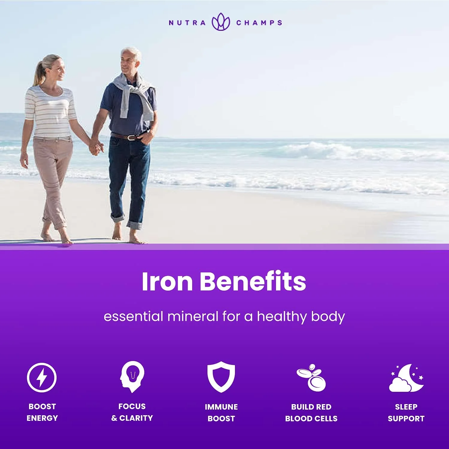 پاستیل آهن نوتراچمپز با ویتامین C، پشتیبانی از تشکیل گلبول های قرمز خون با 20 میلی گرم آهن، 120 پاستیل برای کمبود آهن و کم خونی، انرژی، تمرکز، تقویت سیستم ایمنی - بسته 2 عددی پاستیل آهن نوتراچمپز با ویتامین C، پشتیبانی از تشکیل گلبول های قرمز خون با 20 میلی گرم آهن، 120 پاستیل برای کمبود آهن و کم خونی، انرژی، تمرکز، تقویت سیستم ایمنی - بسته 2 عددی