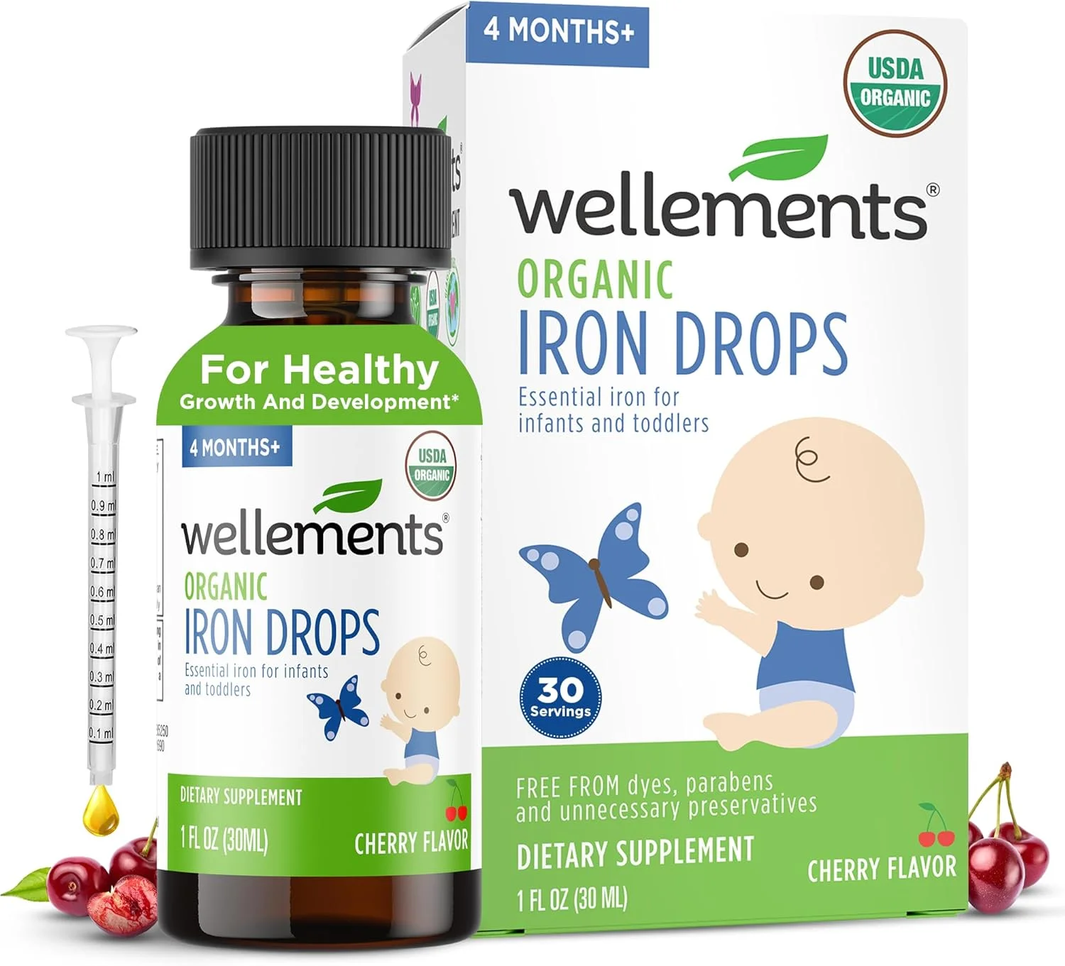 قطره آهن ارگانیک Wellements، 30 میلی لیتر، مکمل ویتامین آهن مایع برای نوزادان و کودکان نوپا، فاقد رنگ، پارابن، الکل و مواد نگهدارنده، یک سایز، چند رنگ قطره آهن ارگانیک Wellements، 30 میلی لیتر، مکمل ویتامین آهن مایع برای نوزادان و کودکان نوپا، فاقد رنگ، پارابن، الکل و مواد نگهدارنده، یک سایز، چند رنگ