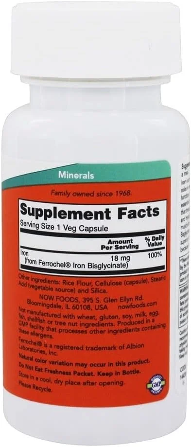 کپسول های گیاهی آهن بیس گلیسینات ناو 18 میلی گرم - 120 عدد