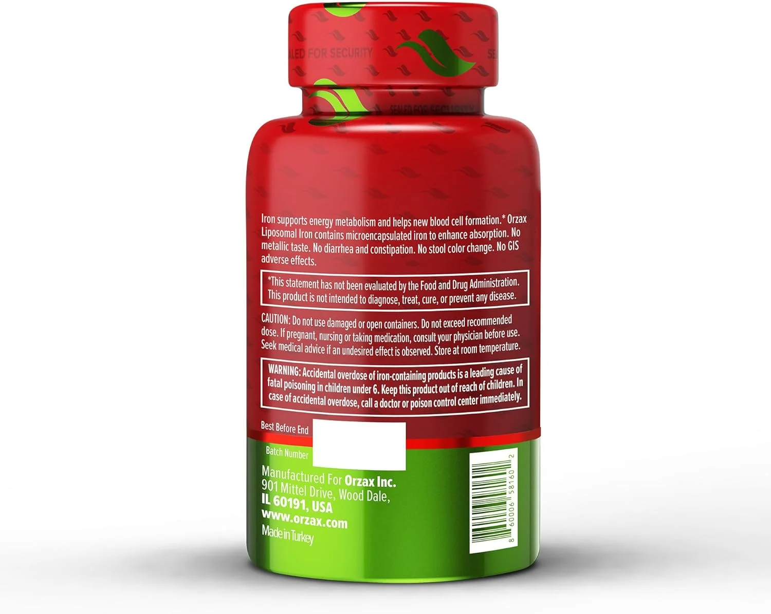 مکمل آهن اورزاکس 25 میلی گرم - فناوری لیپوزومال - فراهمی زیستی بالا، 90 کپسول گیاهی، کمک به تولید سلول های خونی جدید، بدون ایجاد یبوست، غیر GMO و بدون گلوتن، برای زنان، مردان، بزرگسالان مکمل آهن اورزاکس 25 میلی گرم - فناوری لیپوزومال - فراهمی زیستی بالا، 90 کپسول گیاهی، کمک به تولید سلول های خونی جدید، بدون ایجاد یبوست، غیر GMO و بدون گلوتن، برای زنان، مردان، بزرگسالان