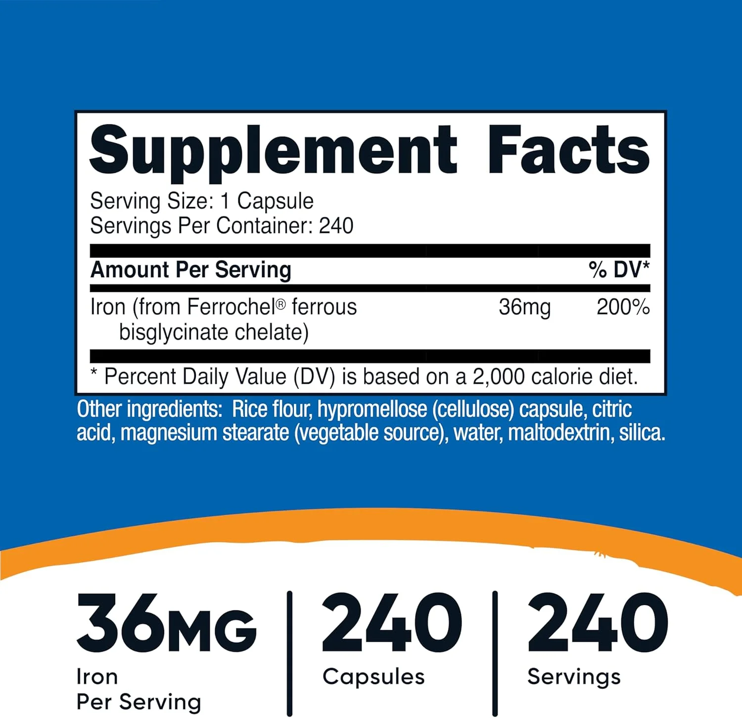 آهن کلاته نوتریکاست، به شکل فروچل، 36 میلیگرم، 240 کپسول آهن کلاته نوتریکاست، به شکل فروچل، 36 میلیگرم، 240 کپسول