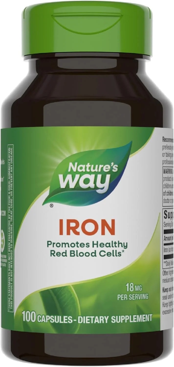 Nature's Way، آهن، 18 میلی گرم، 100 کپسول