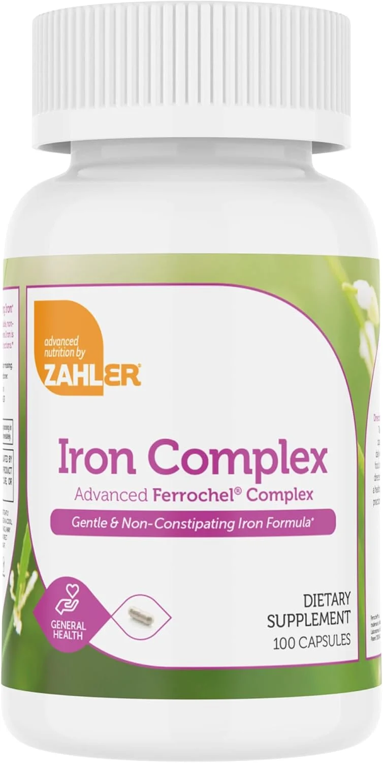 زاهلر کمپلکس آهن به همراه ویتامین C، جذب بهینه، 100 کپسول