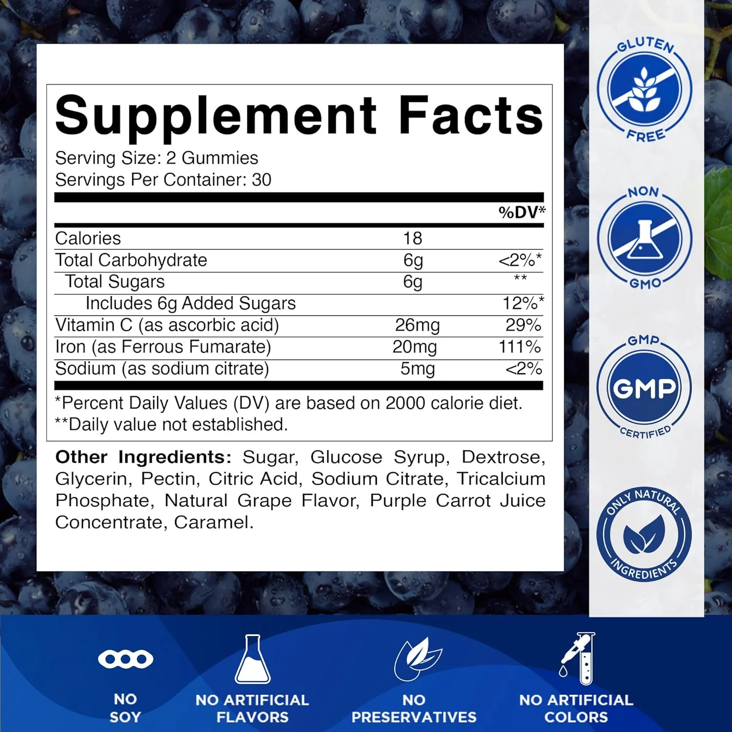 مکمل پاستیلی آهن ویتامتیک برای زنان و مردان - 20 میلی گرم در هر وعده - 60 پاستیل گیاهی - پاستیل های ویتامین آهن با طعم عالی به همراه ویتامین C (60 عدد) مکمل پاستیلی آهن ویتامتیک برای زنان و مردان - 20 میلی گرم در هر وعده - 60 پاستیل گیاهی - پاستیل های ویتامین آهن با طعم عالی به همراه ویتامین C (60 عدد)