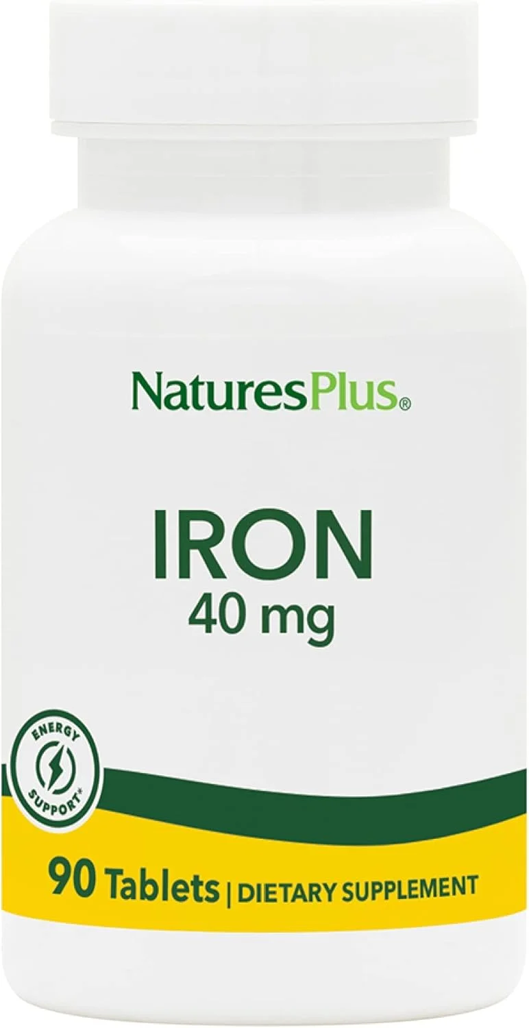 نِیچرز پلاس آهن 40 میلی گرم با آمینو اسید کلات، 90 قرص - برای تقویت سلامت عضلات، افزایش تمرکز و قدرت حافظه