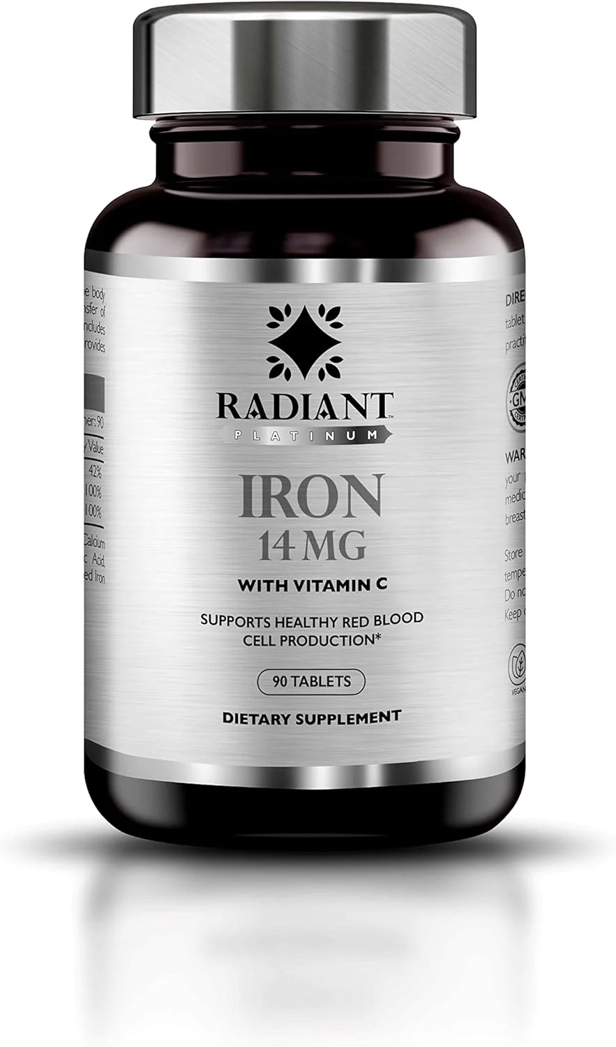 قرص آهن رادیانت پلاتینیوم 14 میلی گرم به همراه ویتامین C، 90 عدد