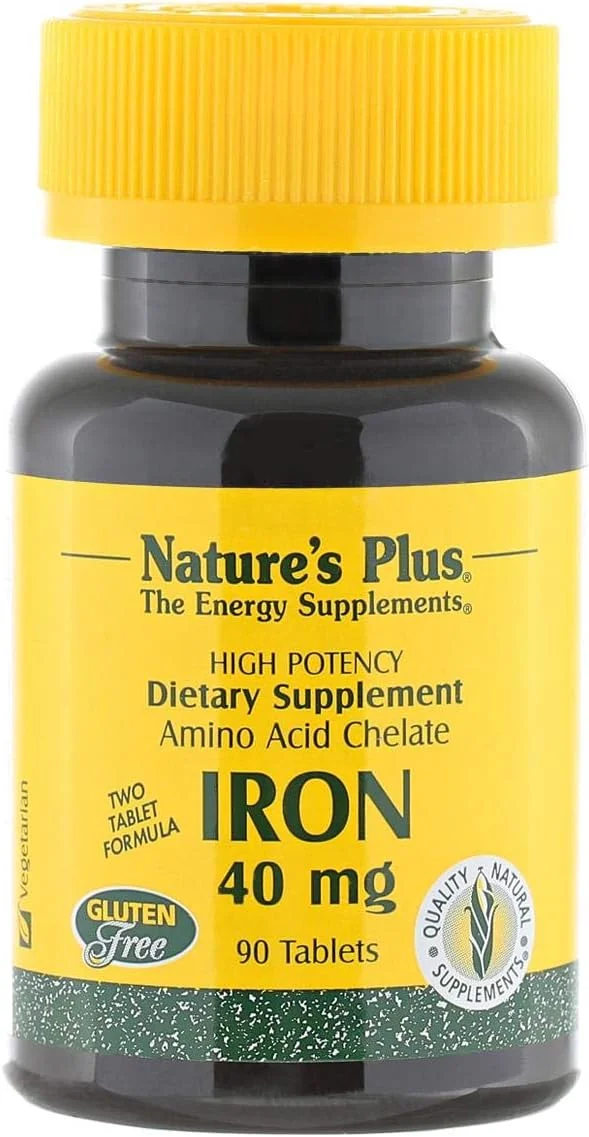 نچرالز پلاس آهن 40 میلی گرم با آمینو اسید کلات، 90 قرص - برای تقویت سلامت عضلات، افزایش تمرکز و قدرت حافظه